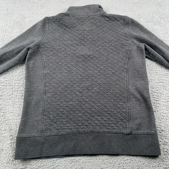 LL Bean Sweatshirt Womens Medium Gray 1/4 Zip Quilted Pullover Casual Warm - Picture 5 of 11